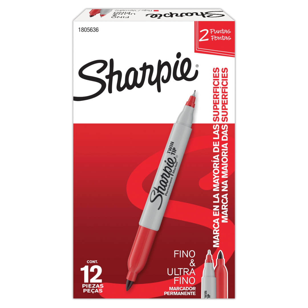 LA PM SHARPIE TWIN TIP RED OS 12