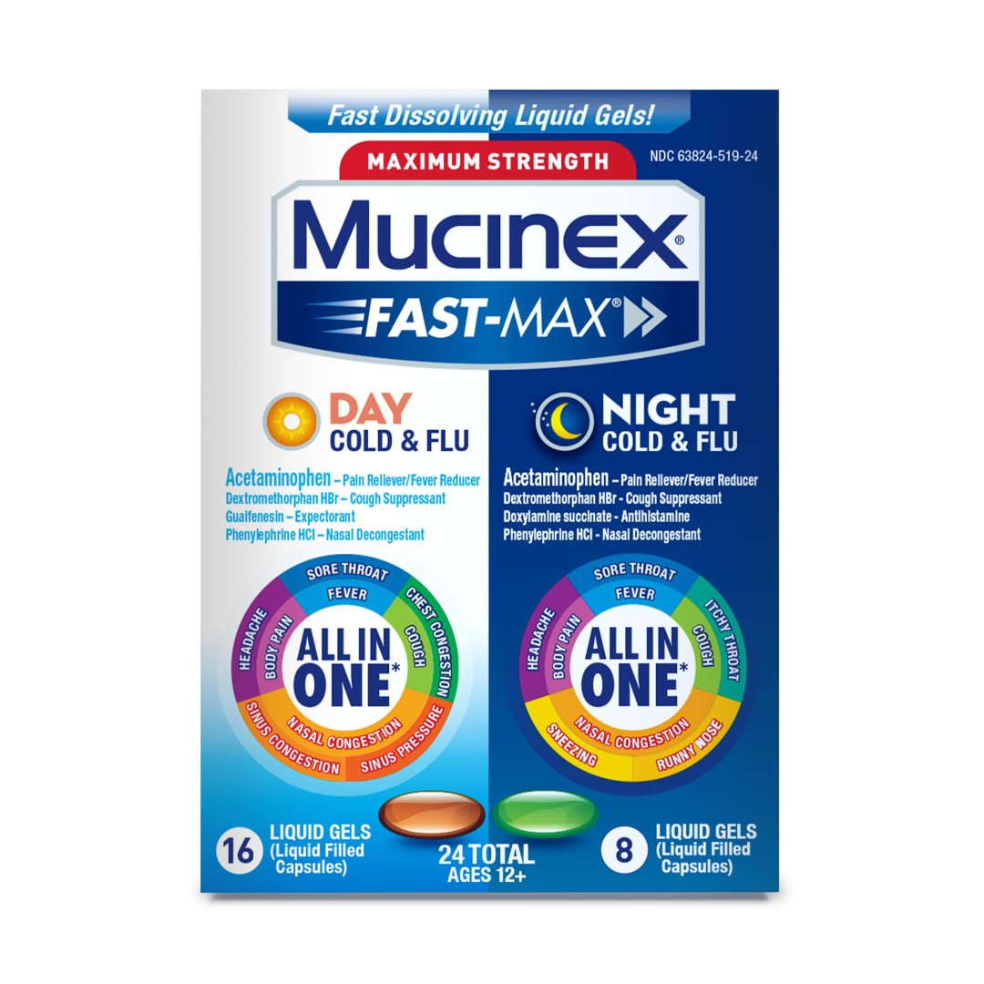 MUCINEX® FAST-MAX® Liquid Gels - Day Night Cold & Flu 24/24 ct.