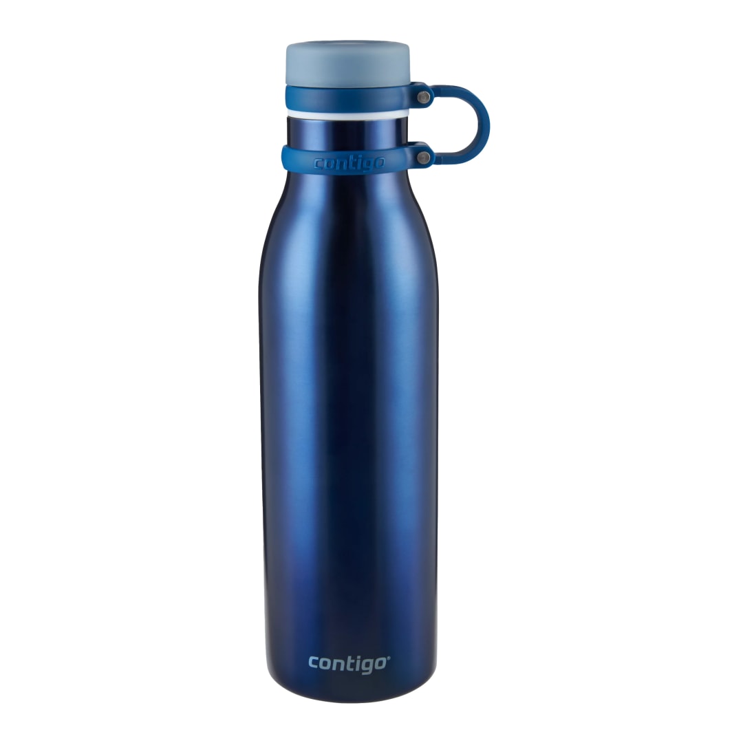 Contigo® Botella de Agua Matterhorn Couture, Botella Térmica de Acero Inoxidable, Libre de BPA, 100% a prueba de derrames, Termo con Tecnología Thermalock, 591 ml, Monac Azul