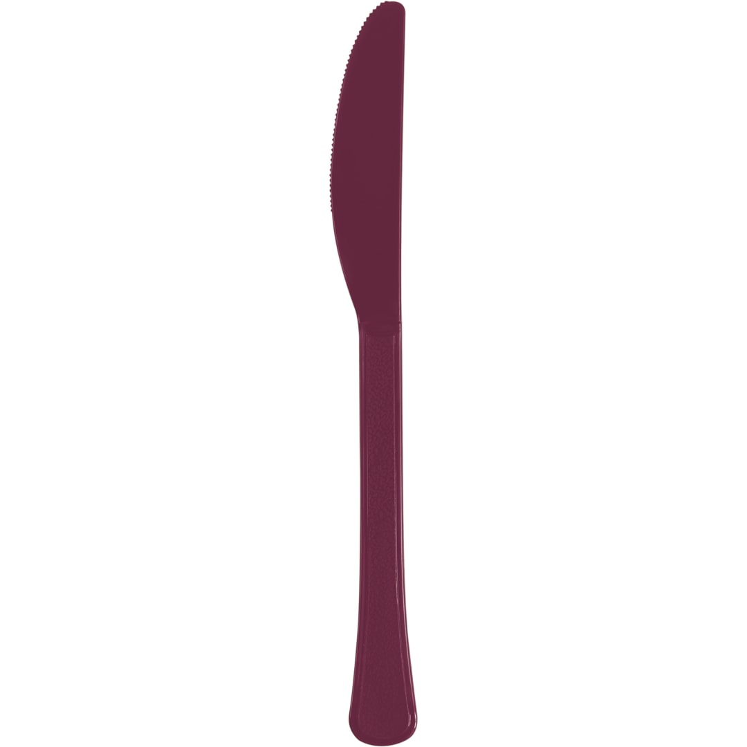 Burgundy Solid Premium Plastic Knives, 50ct