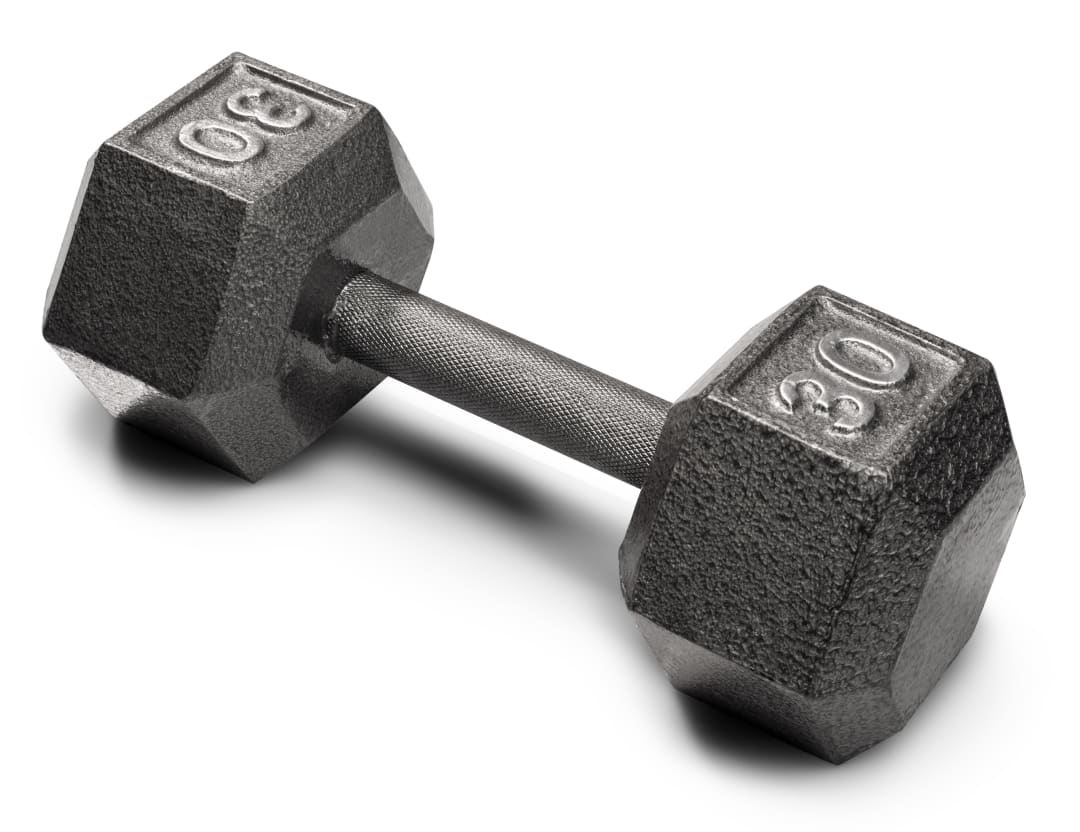 30 Lb. Cast Iron Hex Dumbbell