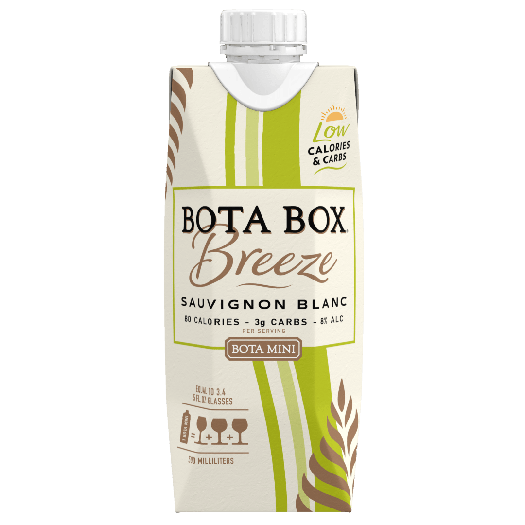 Bota Breeze Mini Sauvignon Blanc White Wine, 500mL (3 Glasses), 8% ABV