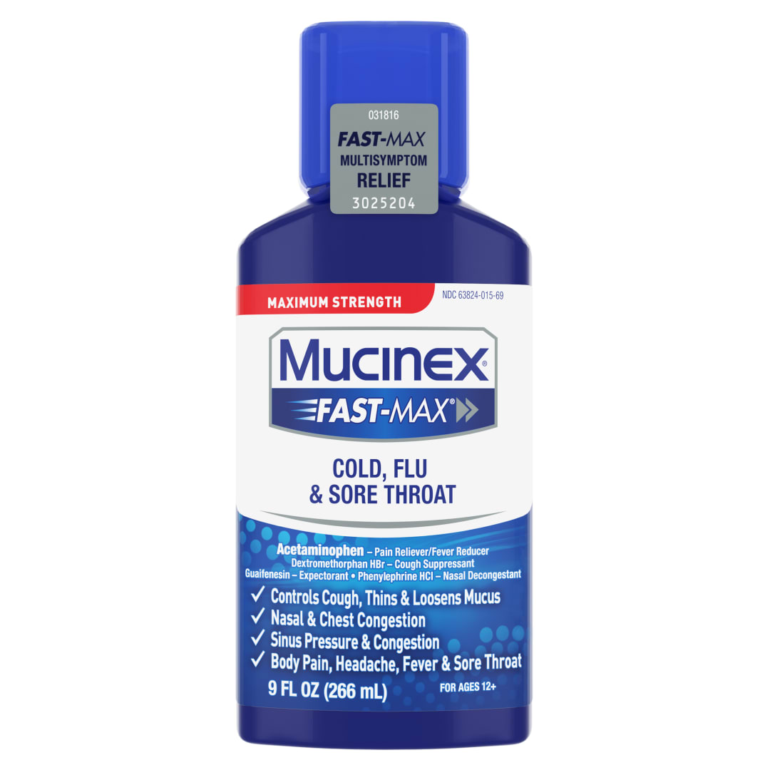 MUCINEX® FAST-MAX® Adult Liquid - Cold, Flu, & Sore Throat 6/9 oz.