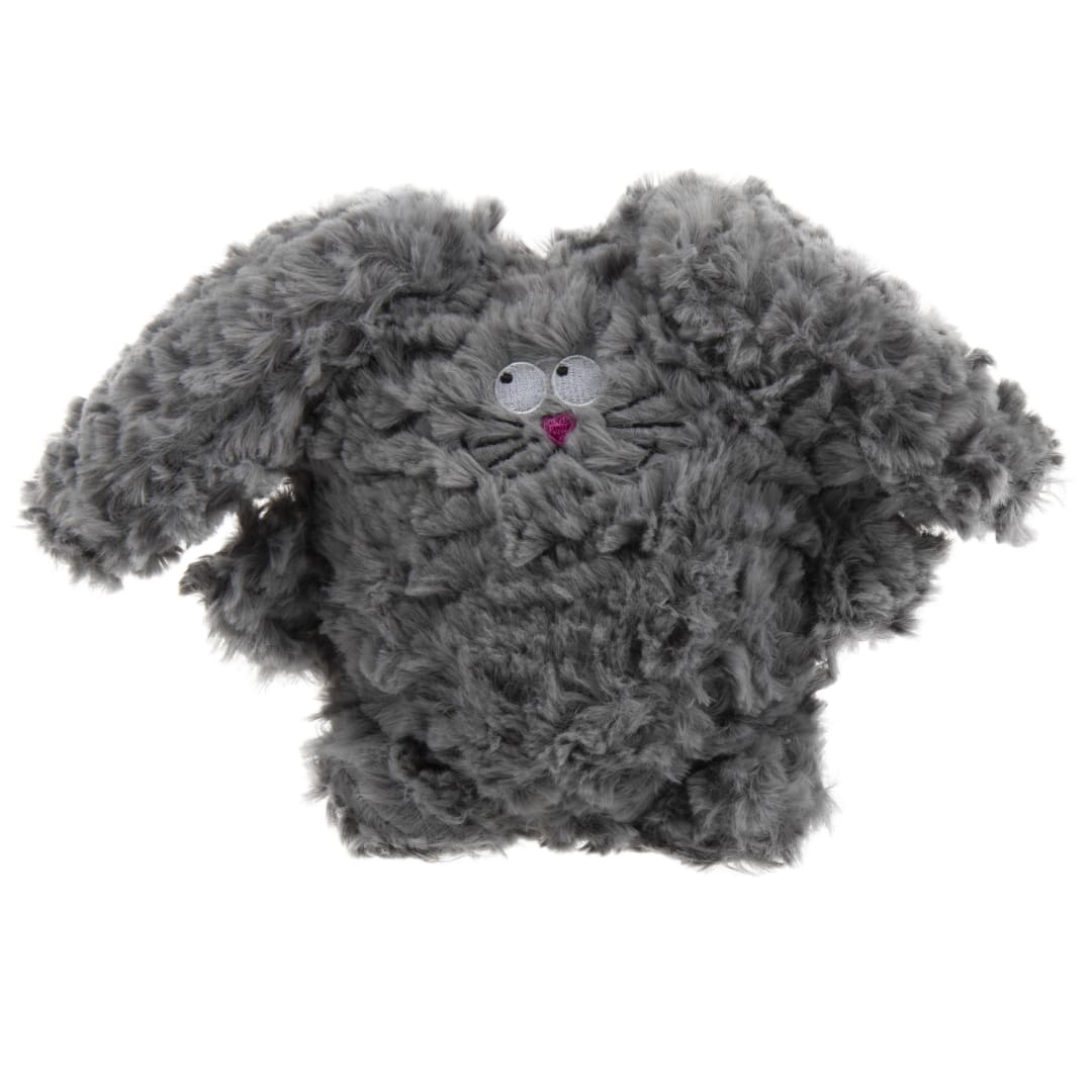 goDog PlayClean Rabbit Squeaky Plush Dog Toy with Odor-Eliminating Essential Oils With Chew Guard Technology, Gray, Large
