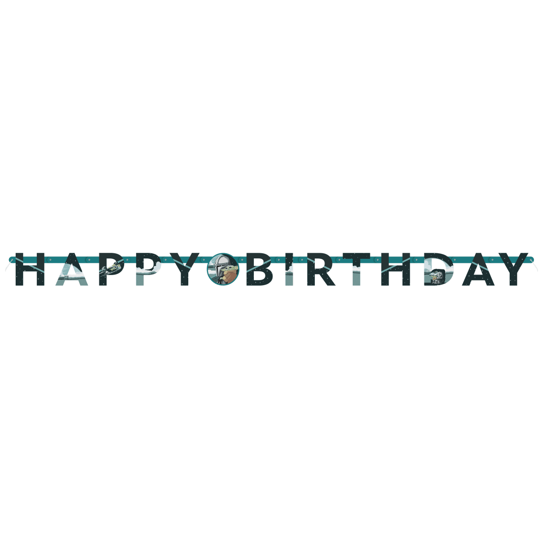 Mandalorian The Child "Happy Birthday" Cutout Jointed Banner