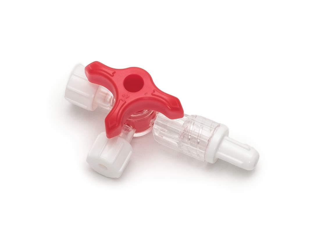 3-Way Stop Cock, Red