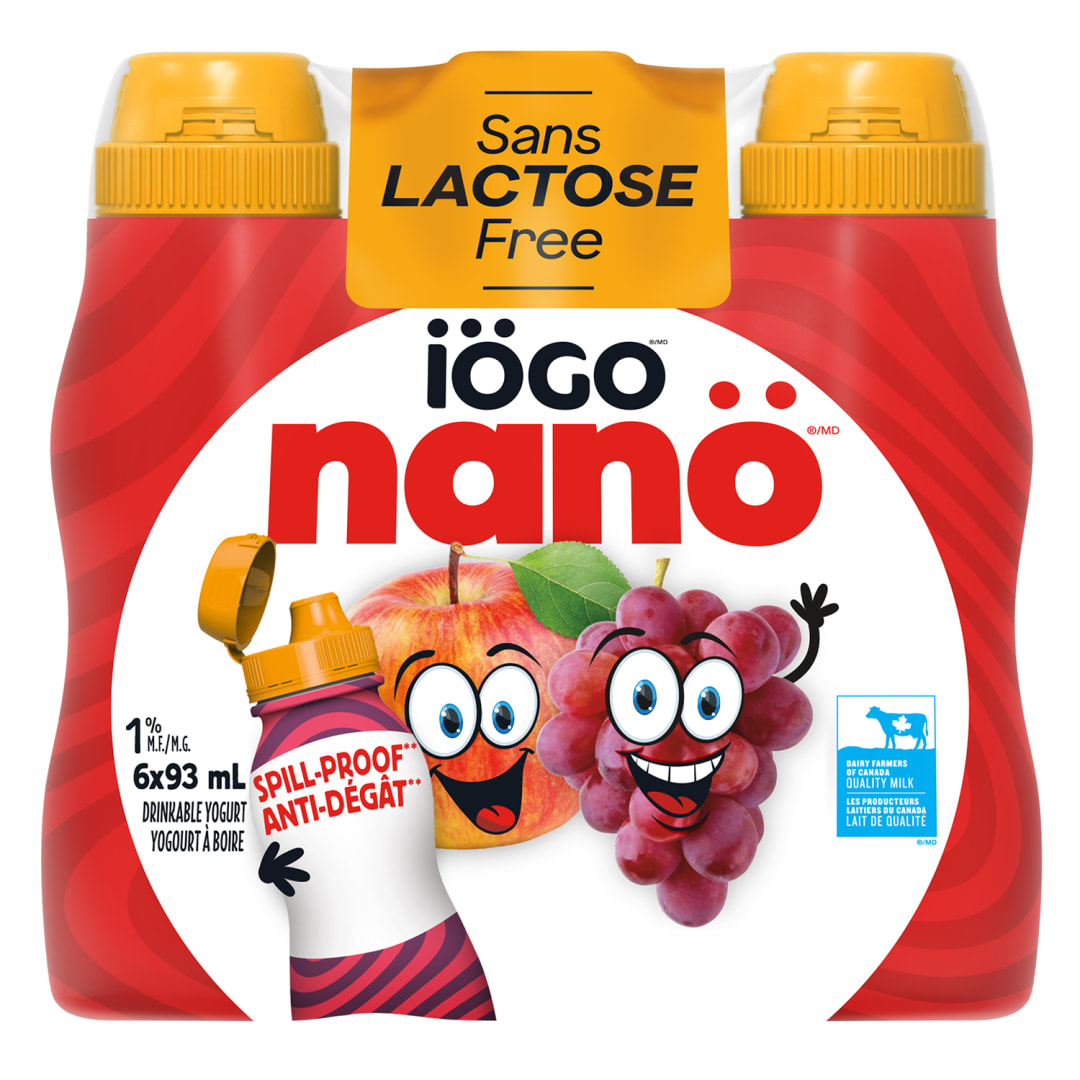 iÖGO nanö Drinkable Apple-Grape Lactose-Free Yogurt 1%
