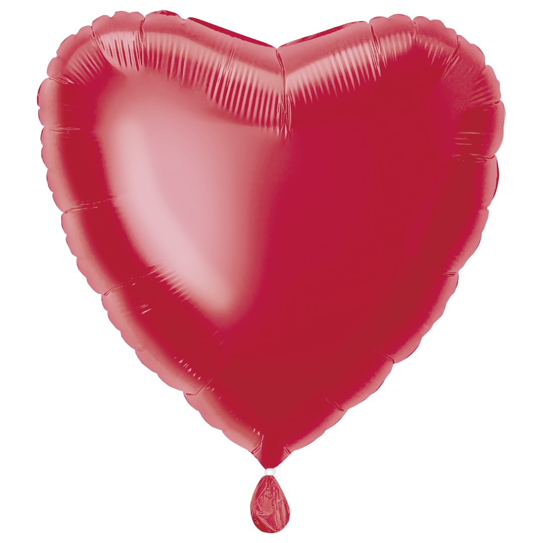 Red Solid Heart Foil Balloon 18", Bulk