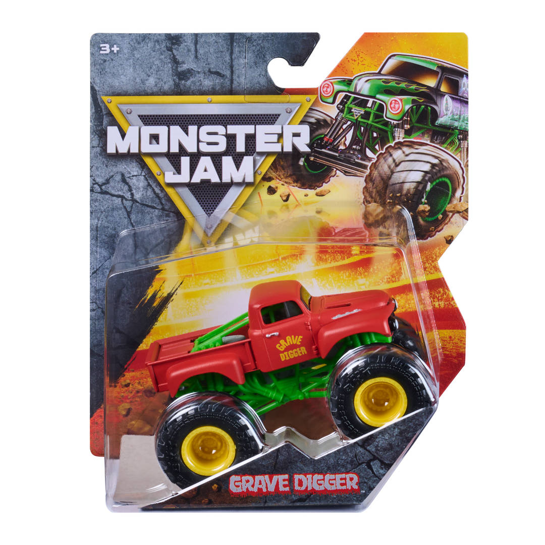 Monster Jam Grave Digger Monster Truck Die-Cast Vehicle, 1:64 Scale