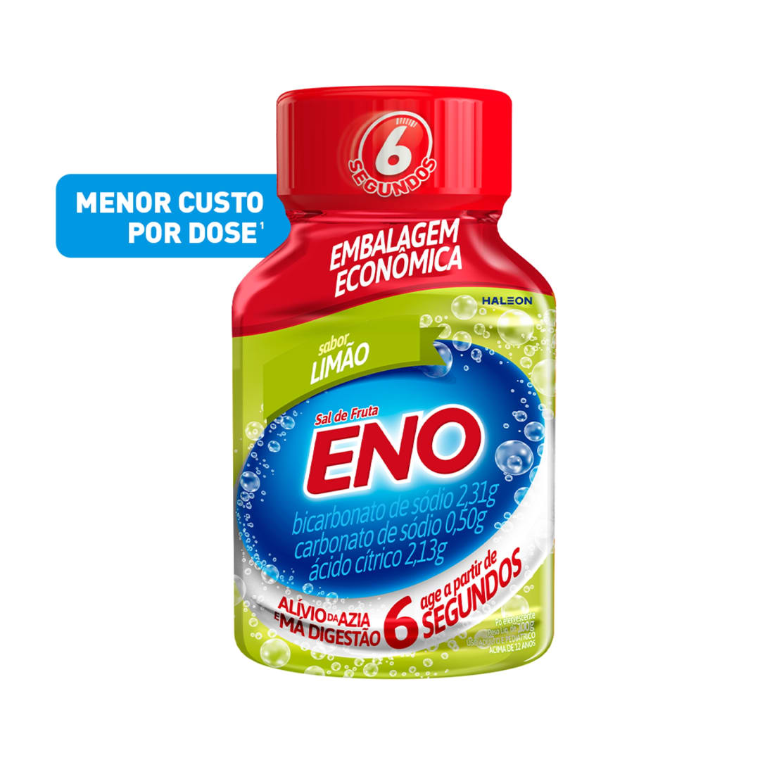 Sal de Fruta Eno Limão, Alívio Rápido da Azia e Má Digestão, Frasco 100g