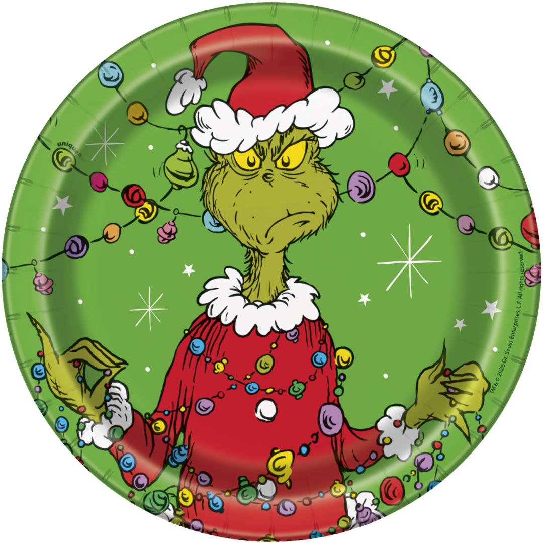 Grinch Round 7" Dessert Plates, 8ct