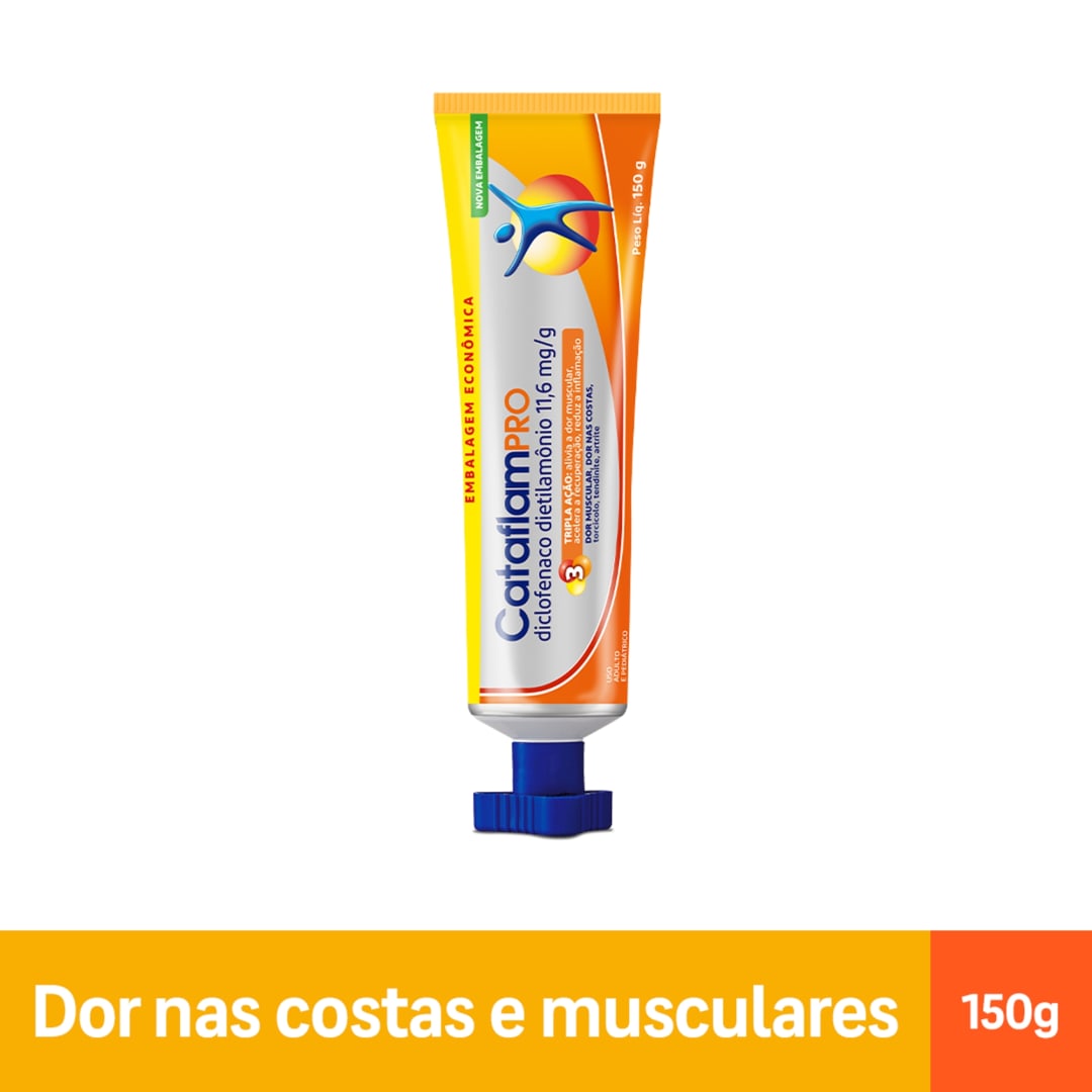 CataflamPRO Emulgel Tripla Ação Analgésico Anti-Inflamatório para Tratamento da Inflamação Muscular com 150g