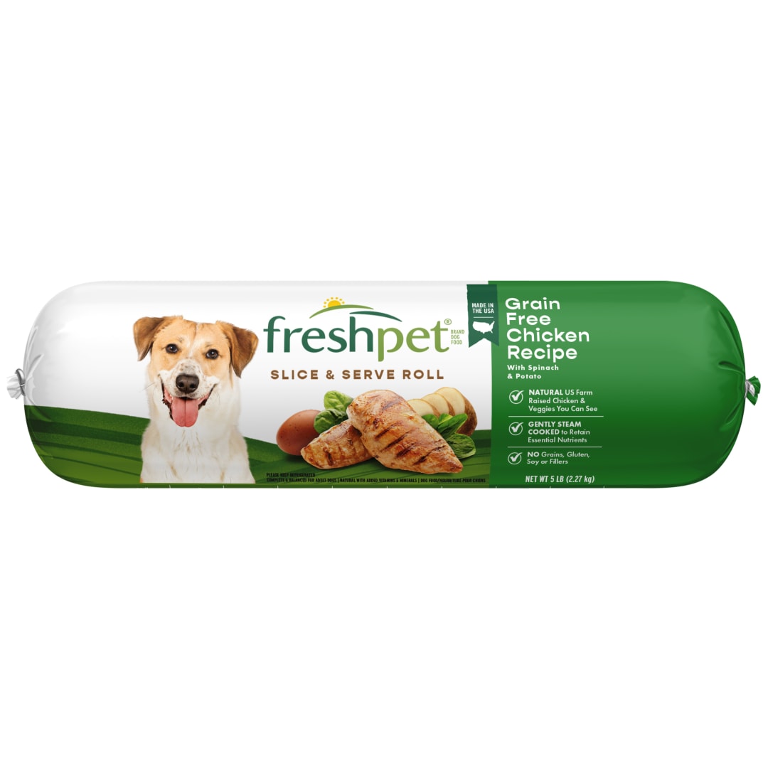 Freshpet Healthy & Natural Dog Food, Fresh Grain Free Chicken Roll, 5lb