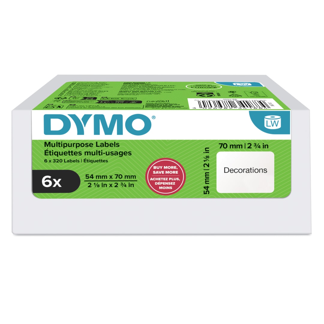 DY LW 54X70MM DISK LBL 320CT FSC 6PK