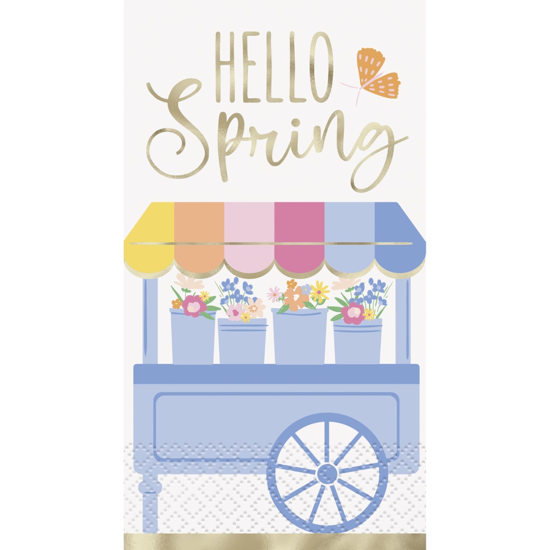 Spring Garden "Hello Spring" Guest Towels, 16ct - Foil Stamping