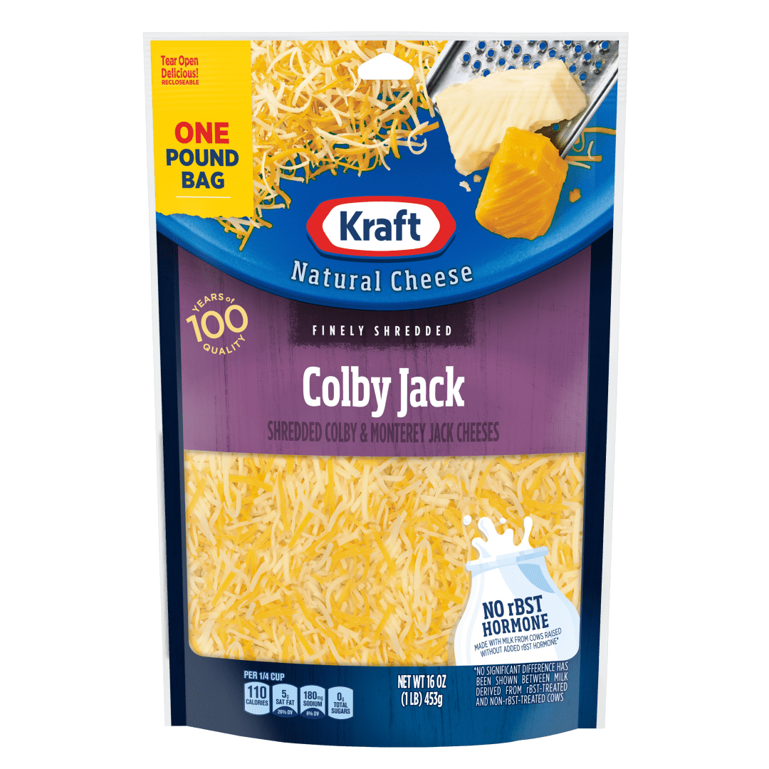 Kraft Natural Colby Jack Finely Shredded Cheese, 16 oz Bag