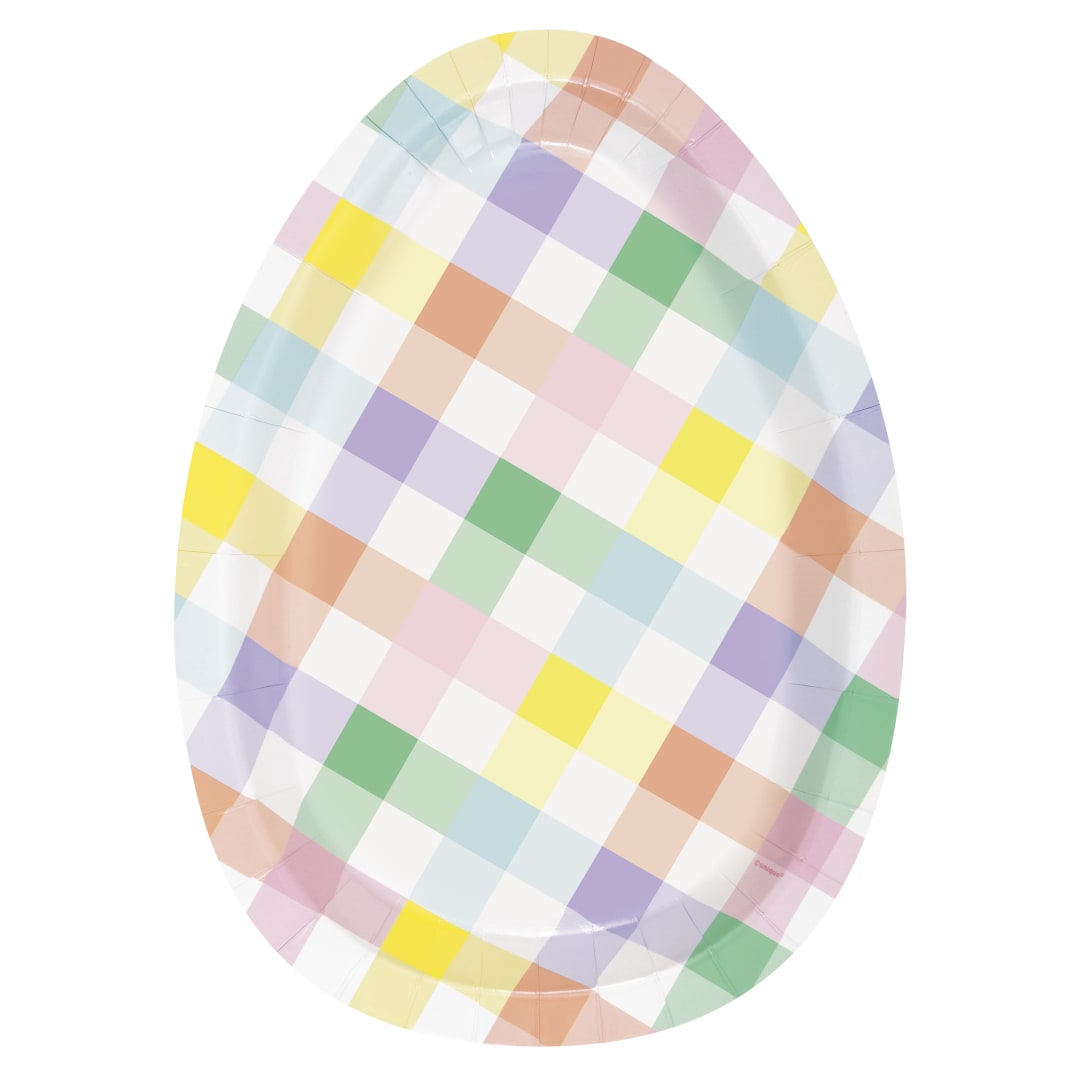 Pretty Easter Egg Shaped 8.25" Dessert Plates, 8ct