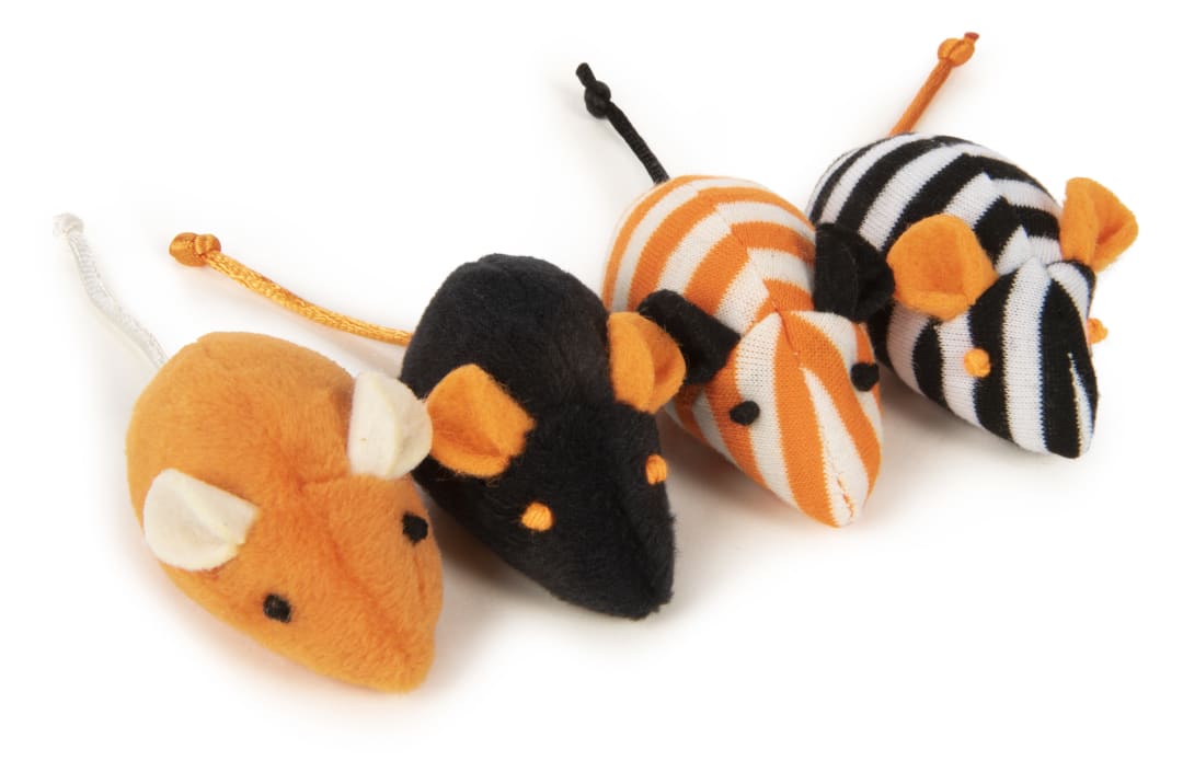 SmartyKat Skitter Mice Halloween Catnip Cat Toy, Set of 4