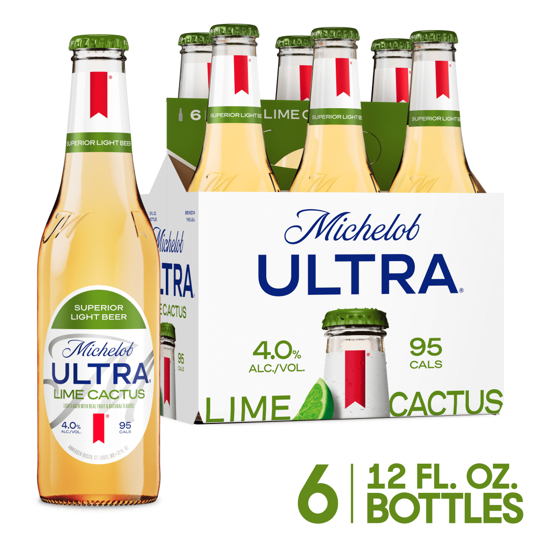 Michelob ULTRA Lime Cactus Light Beer, 6 Pack Beer, 12 FL OZ Bottles