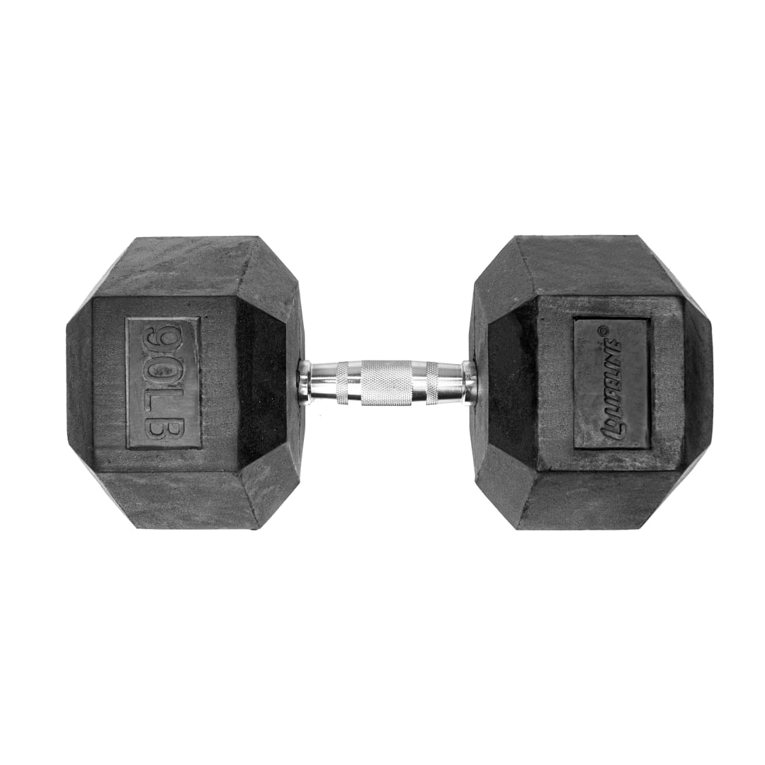 Lifeline Hex Rubber Dumbbell -