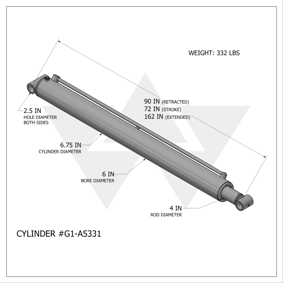 Galbreath™ Double Acting Lift Cylinder (6" X 4" X 72")