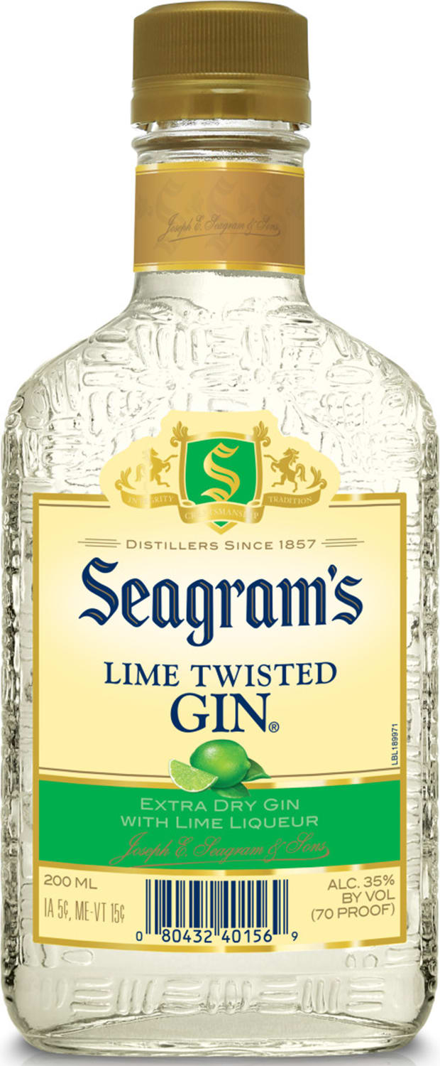 Seagram's Twisted Lime Flavored Gin, 200 ml Flask, 70 Proof