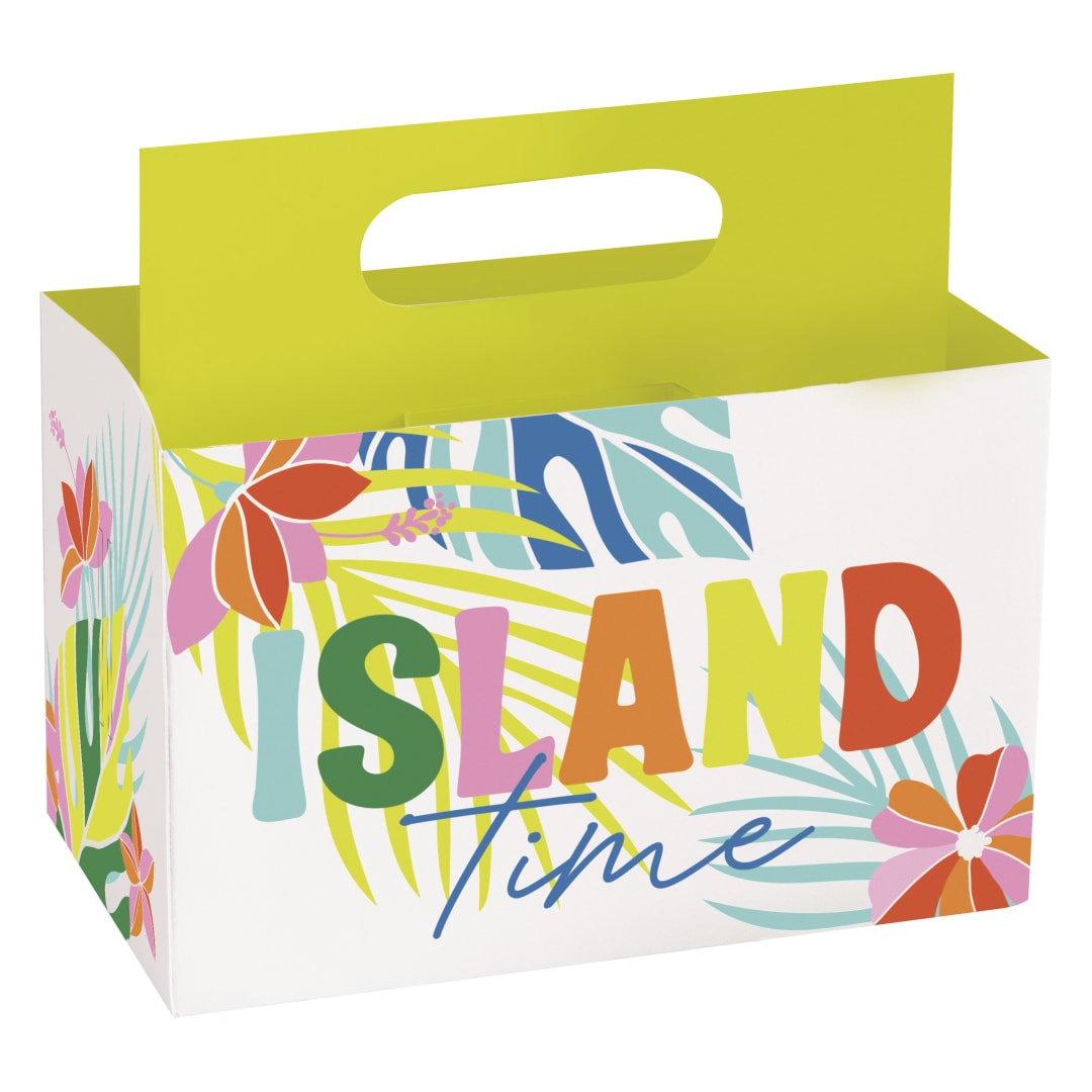 Tropical Vibes "Island Time" Paper Utensil Caddy