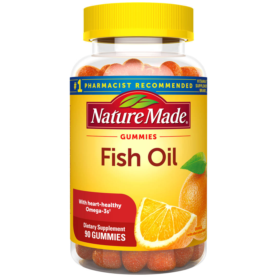 Nature Made Fish Oil Omega 3 Gummies, Omega 3 Fish Oil Supplements, Healthy Heart Support, 90 Gummies, 45 Day Supply
