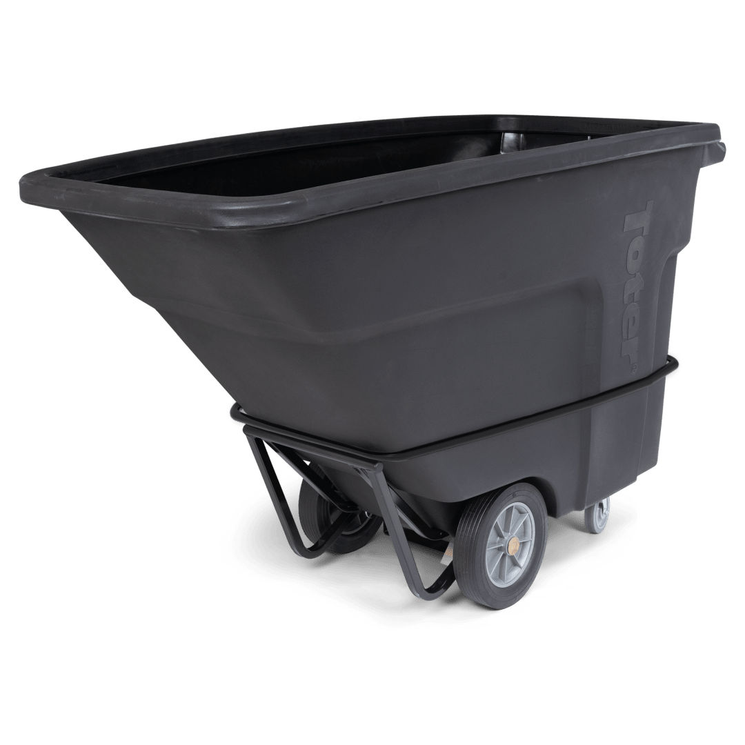 3/4 Cubic Yard 1450 lbs. Capacity Heavy Duty Nestable Tilt Truck - Black