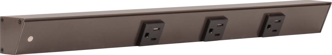18" Bronze APT Angle Power Strip, black receptacles, left wire entry