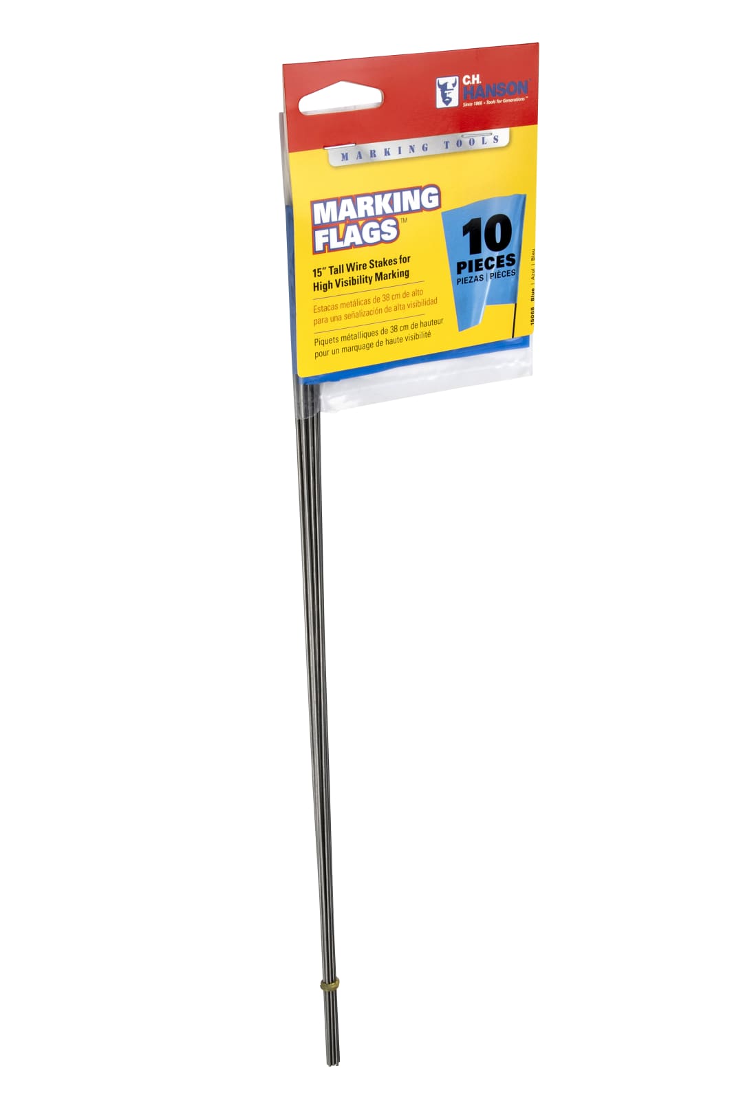 Stake Flags-15" Staff, 2-1/2"x3-1/2" Flag, Blue 10Pcs.