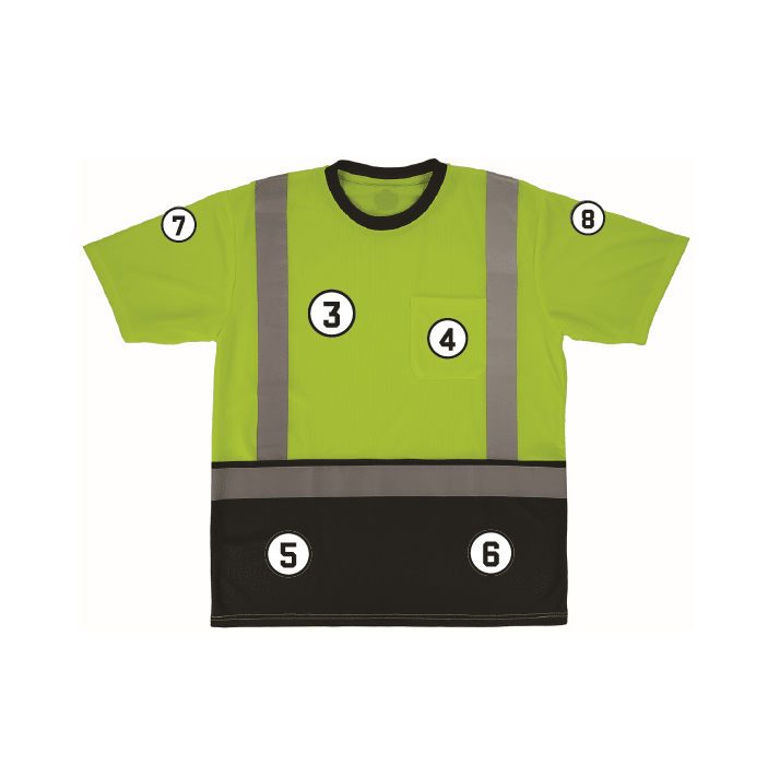 GloWear 8286BK Essential Hi-Vis T-Shirt - Type R, Class 2, Black Bottom