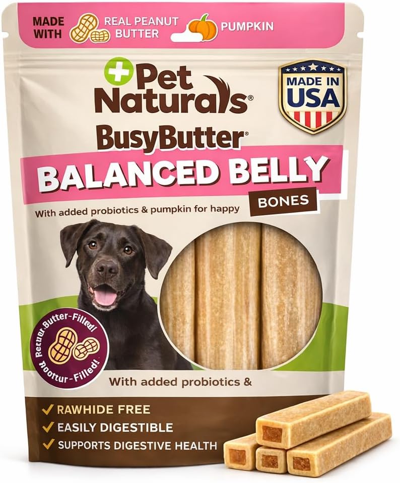 PN Balanced Belly Bones, Large Dogs, Peanut Butter, 4ct