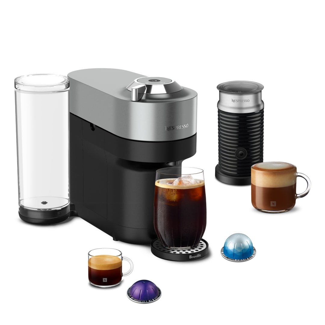 Nespresso Vertuo Pop+ Deluxe Coffee and Espresso Maker with Milk Frother by Breville, Titan