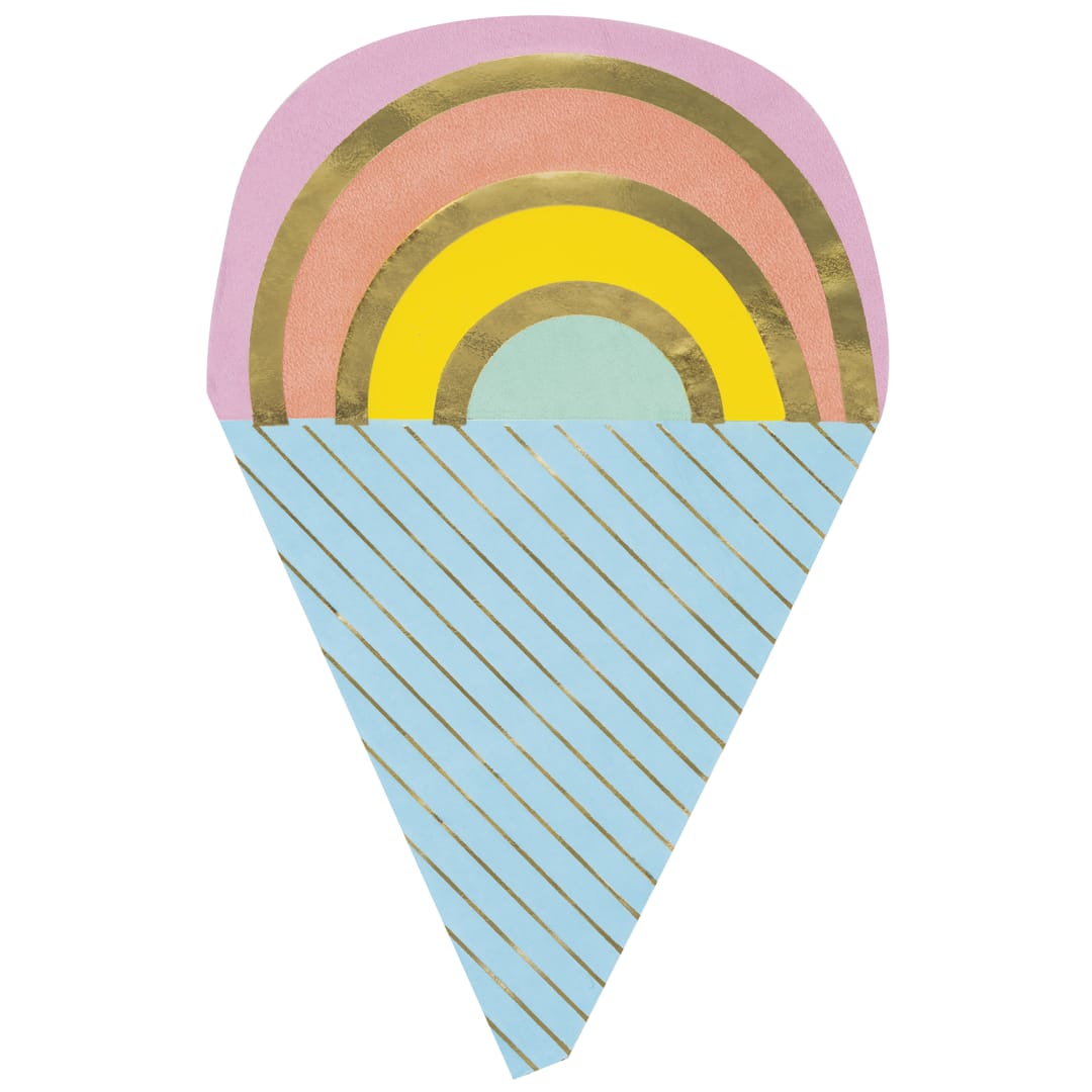 Pastel Ice Cream Shaped Luncheon Napkins, 16ct - Foil Stamping