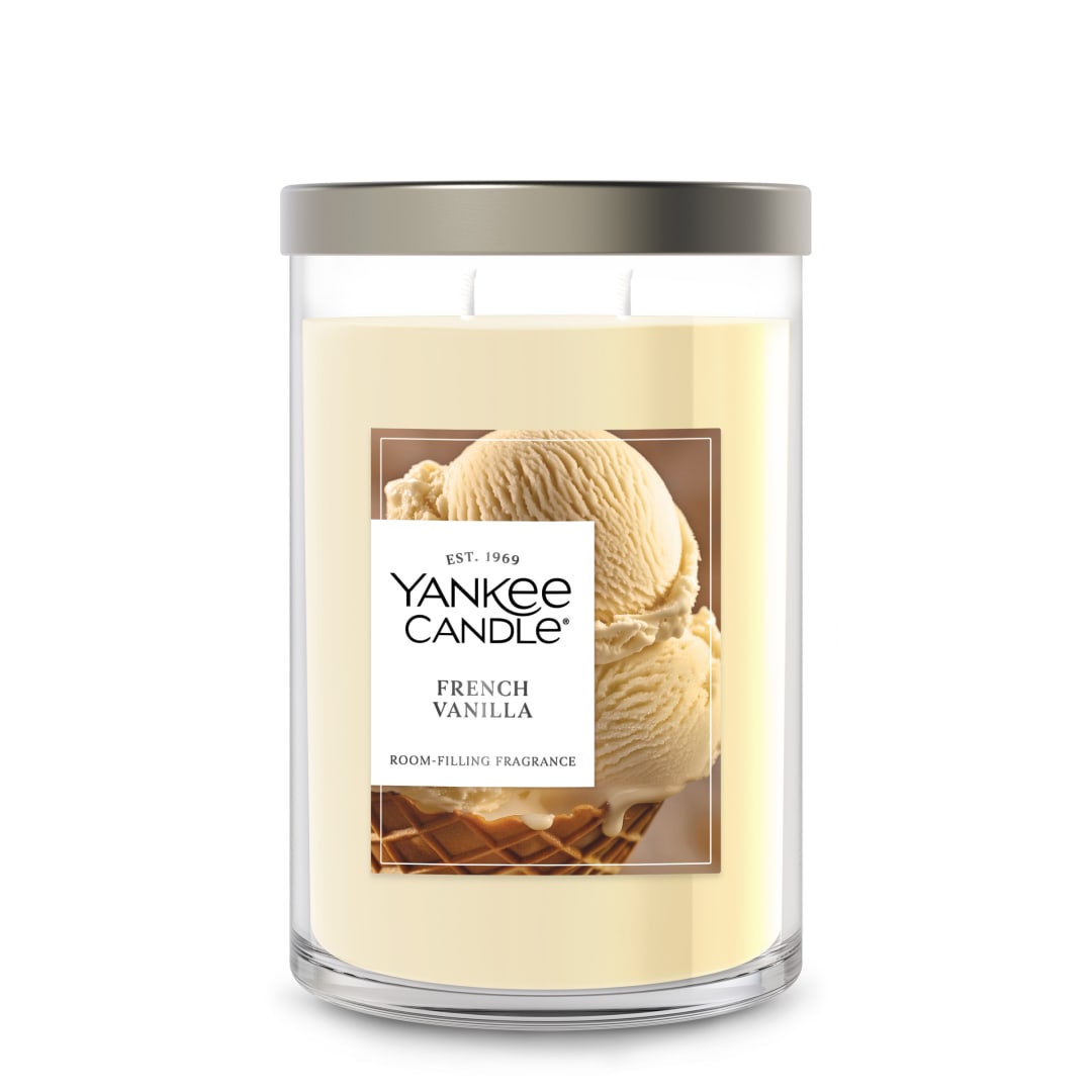 Yankee Candle Large Tumbler Scented Candle with up to 80 Hour Burn Time, Premium Plant Wax Blend for Consistent Burn, 20 oz Tumbler Candle with Room Filling Fragrance, French Vanilla
