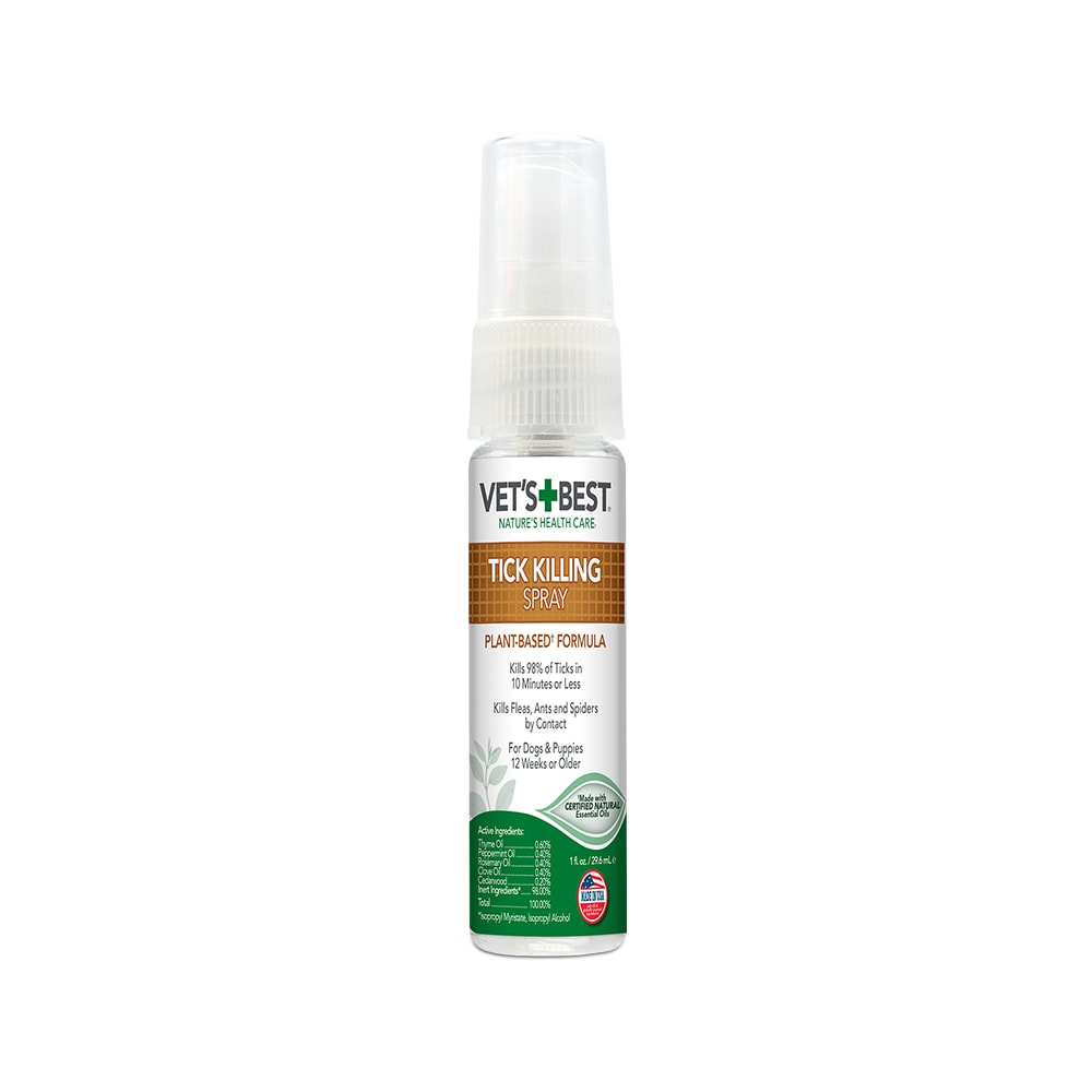 Vet's Best Tick Killing Spray | Tick Treatment Spray for Dogs | Plant-Based Formula | 1 ounce