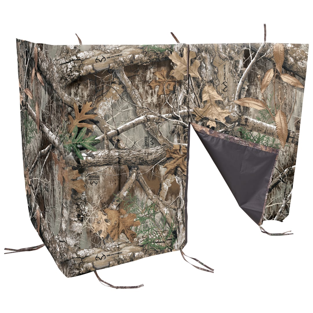 Vanish™ Magnetic Treestand Cover Blind Kit - Tree Stand Camo Blind Cover for Deer, Elk, and Moose Hunting - Quick Set Up and Take Down - Realtree Edge Camo - 35" x 96"