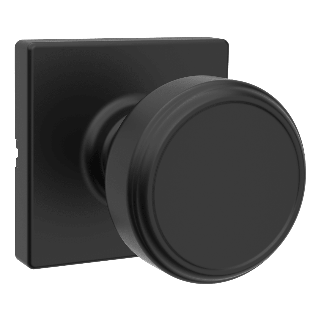 Maven Square Passage Door Knob in Matte Black with Microban Protection
