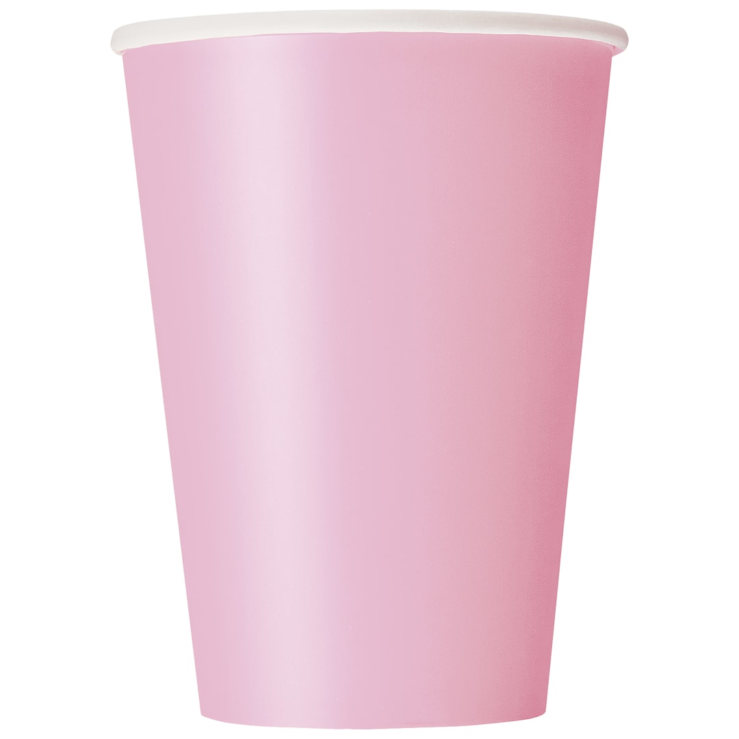 Lovely Pink Solid 12oz Paper Cups, 10ct