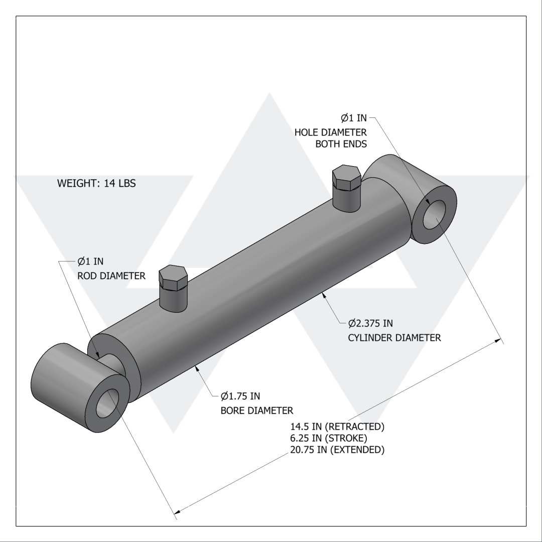Wastebuilt® Replacement for McNeilus Cylinder.00X1.00X6.25,Grabber ,5/8 Cushion