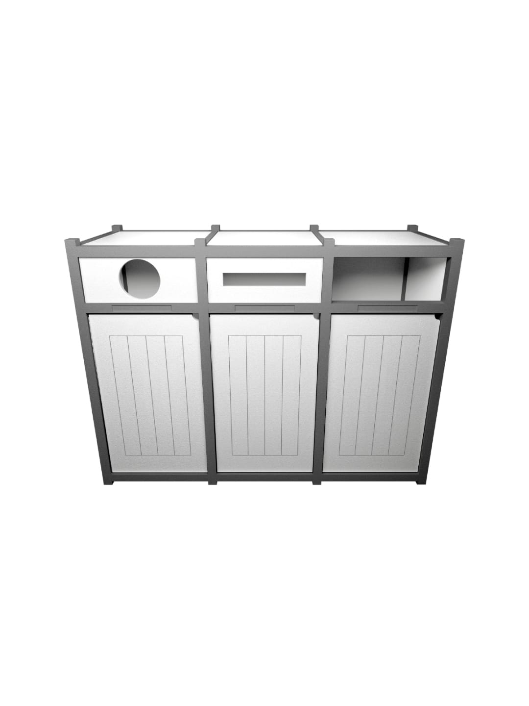  VISION - Triple - Unit - Circle-Slot-Full - Grey-White