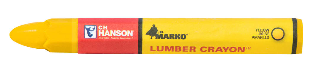 El Marko® Lumber Crayon-Standard Yellow 2Pcs. Carded