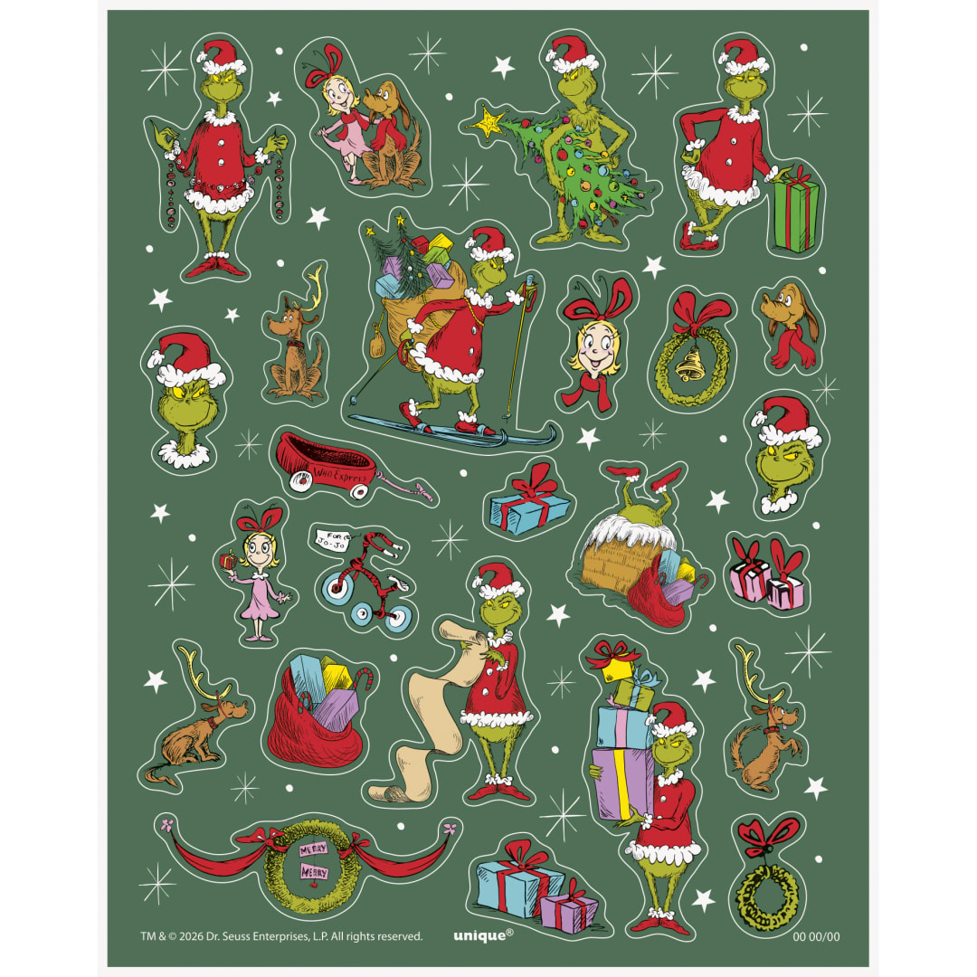 Grinch Sticker Sheets, 4ct
