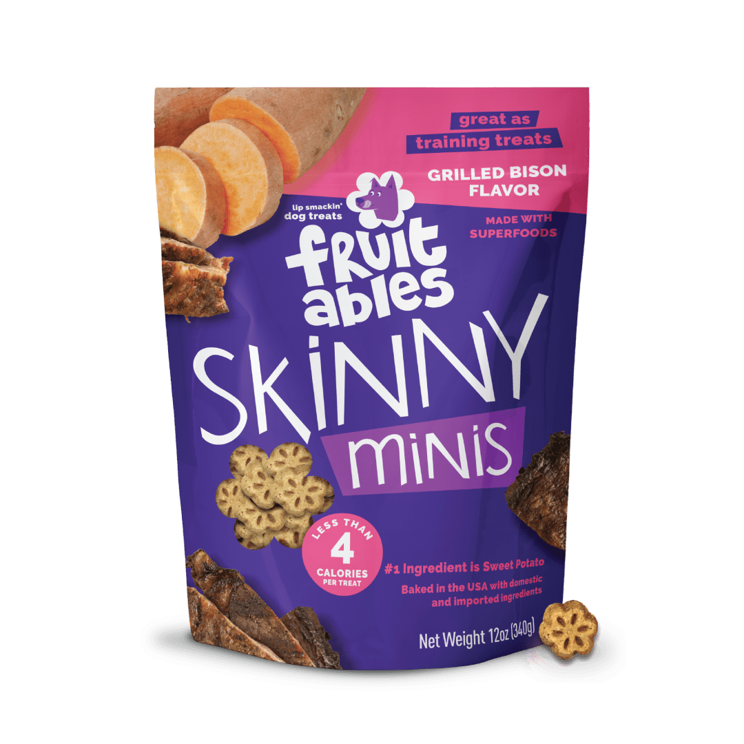 Fruitables Skinny Minis Dog Treats, Grilled Bison, 12 Ounces