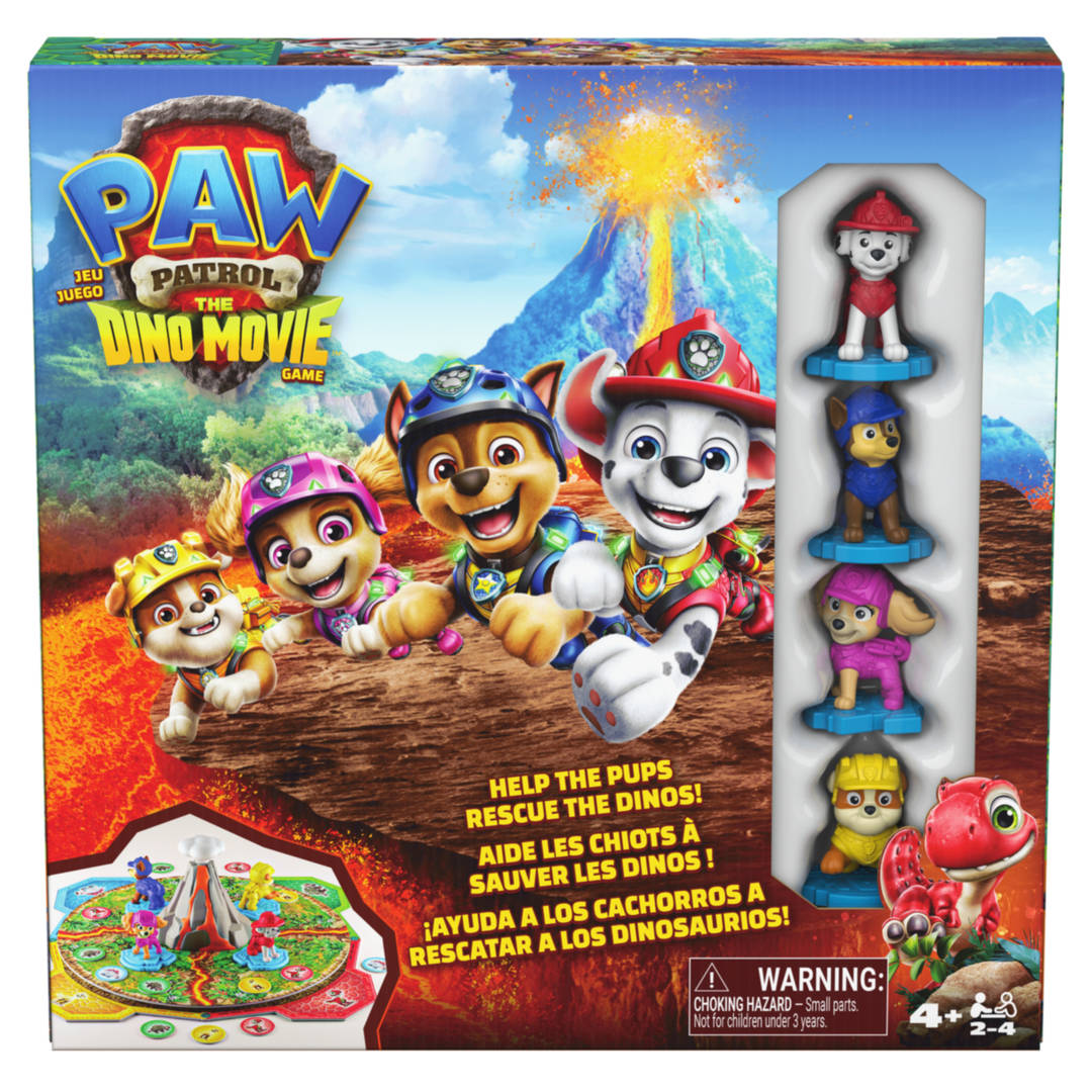 Spin Master Games PAW Patrol: The Dino Movie Board Game w/ Rotating Volcano