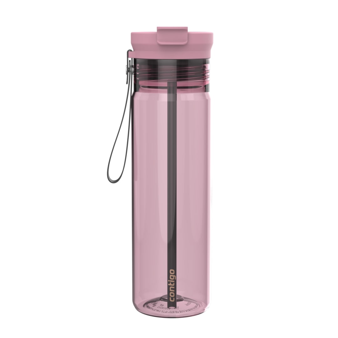 Contigo DualSip Plastic Water Bottle with 2-Way Lid and Carrying Strap, 28 oz (828 ml)