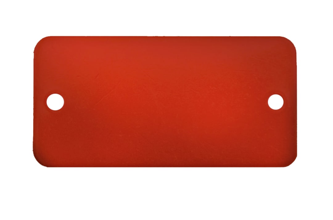 Tag-Rectangle with Rounded Corners 3" x 5" Anodized Aluminum Red 5 Pack