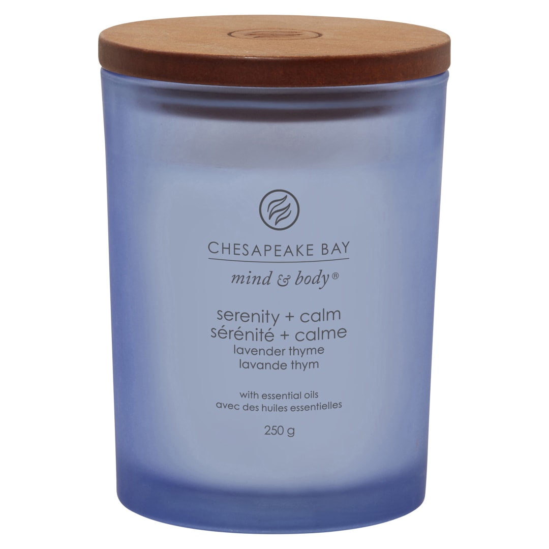 Chesapeake Bay® Scented Candle | Serenity + Calm (Lavender Thyme) Medium Tumbler Aromatherapy Candle | Burn Time: Up to 57 Hours | Mind & Body Collection | Gifts for Women