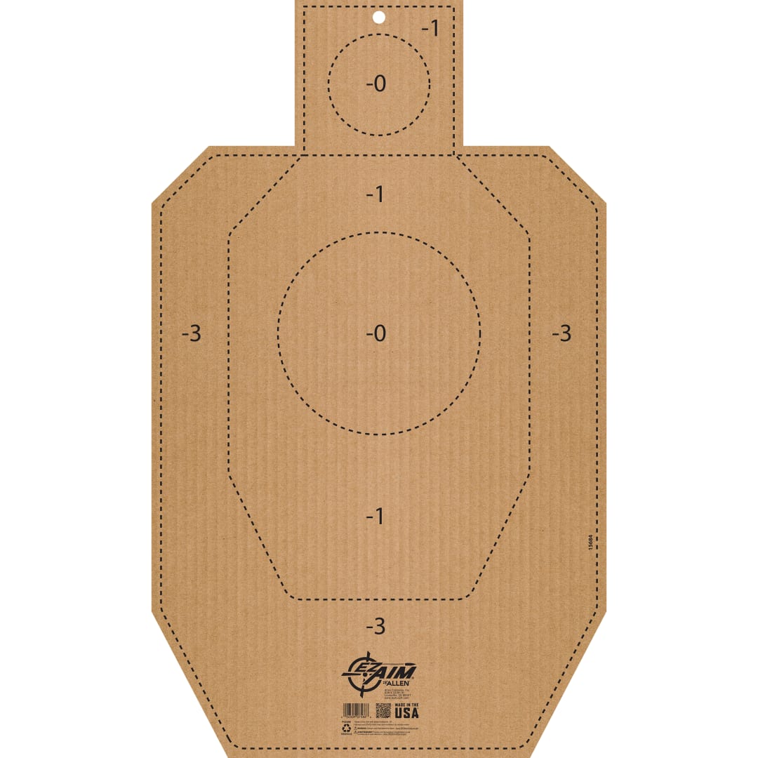 EZ Aim® IPSC IDPA Corrugated Silhouette Paper Shooting Target, 1-Target, 18" x 30," Tan